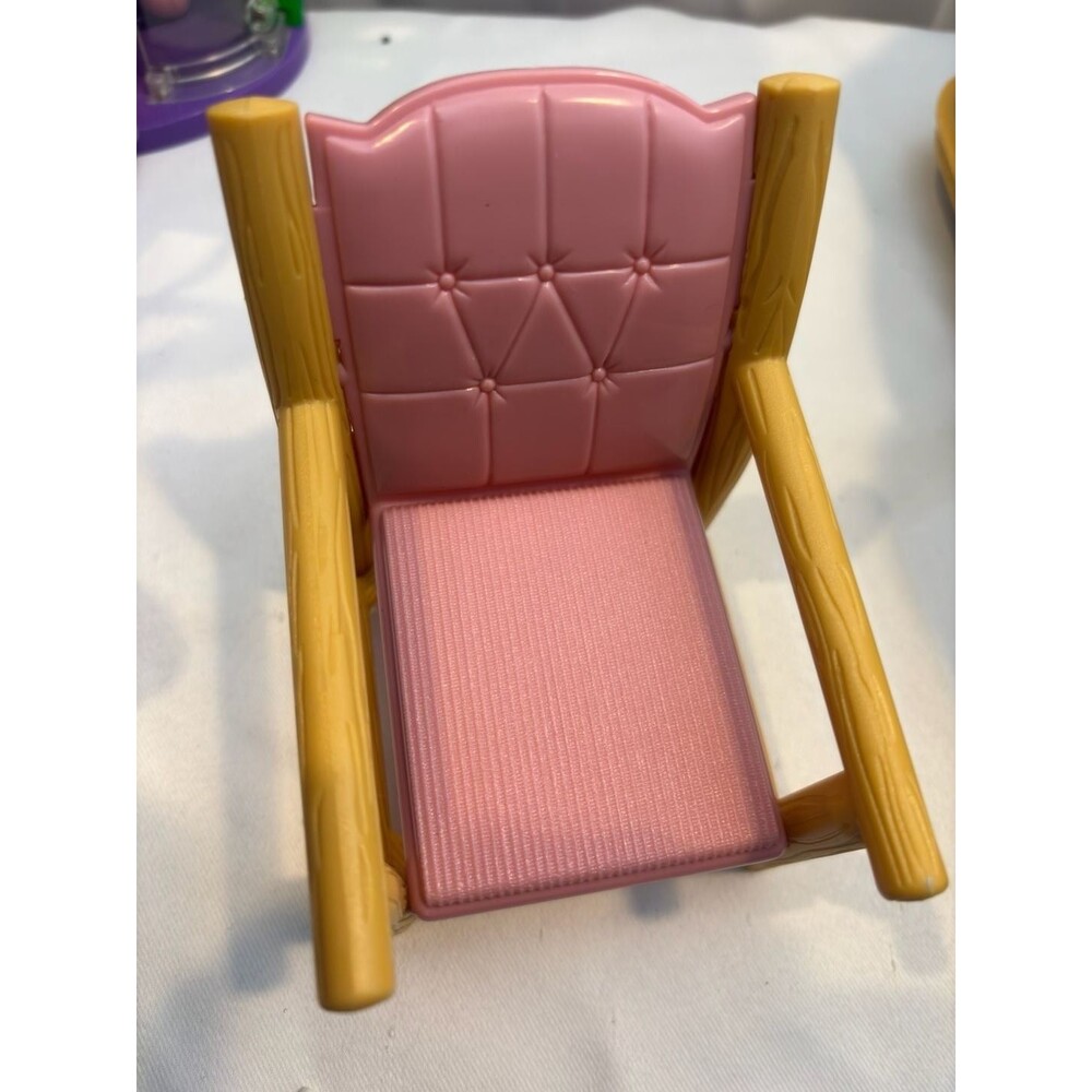 2004 MGA Bratz Dollhouse Miniature Pink and Faux Wood Armchair
